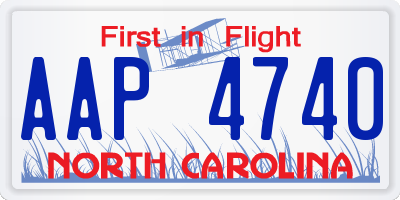 NC license plate AAP4740