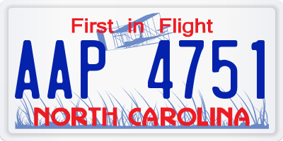 NC license plate AAP4751