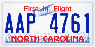 NC license plate AAP4761