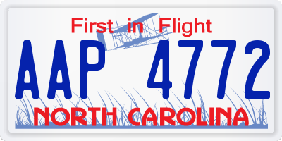 NC license plate AAP4772