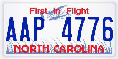 NC license plate AAP4776