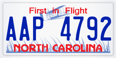 NC license plate AAP4792