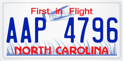NC license plate AAP4796