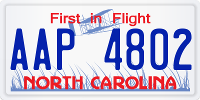 NC license plate AAP4802