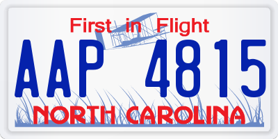 NC license plate AAP4815