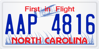 NC license plate AAP4816