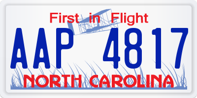 NC license plate AAP4817