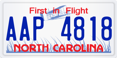 NC license plate AAP4818