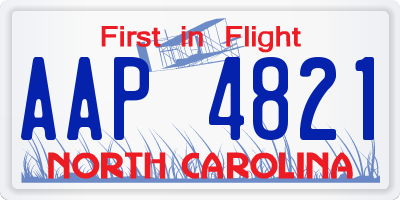 NC license plate AAP4821