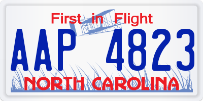 NC license plate AAP4823