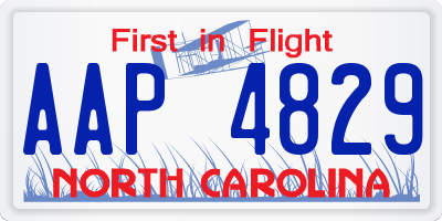 NC license plate AAP4829