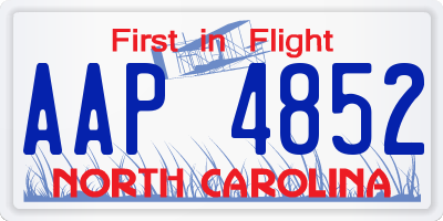 NC license plate AAP4852