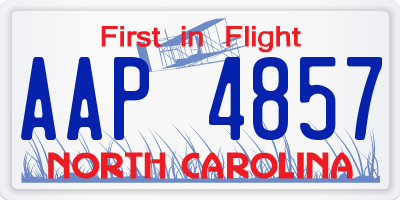 NC license plate AAP4857