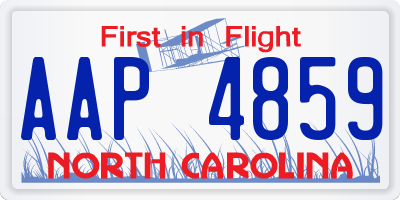 NC license plate AAP4859