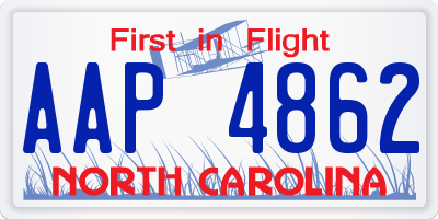 NC license plate AAP4862