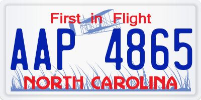 NC license plate AAP4865