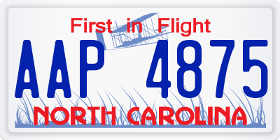 NC license plate AAP4875