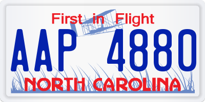 NC license plate AAP4880