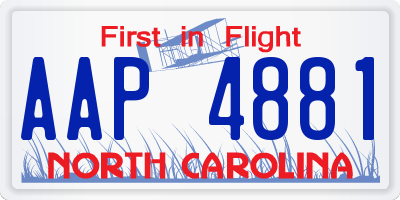 NC license plate AAP4881