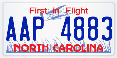 NC license plate AAP4883