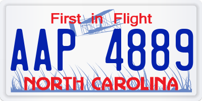 NC license plate AAP4889