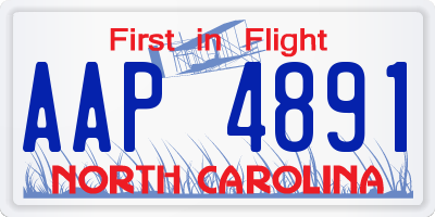 NC license plate AAP4891