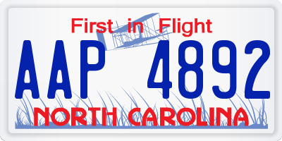 NC license plate AAP4892