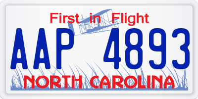 NC license plate AAP4893
