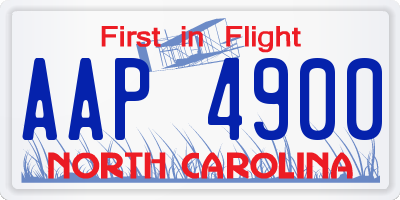 NC license plate AAP4900