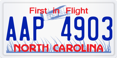 NC license plate AAP4903