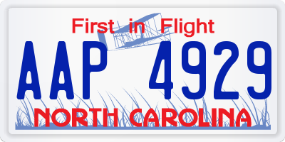 NC license plate AAP4929