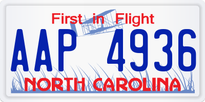 NC license plate AAP4936