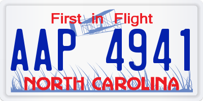NC license plate AAP4941