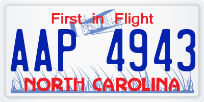 NC license plate AAP4943