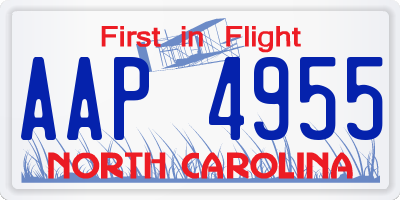 NC license plate AAP4955