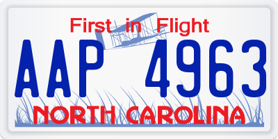NC license plate AAP4963