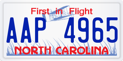 NC license plate AAP4965