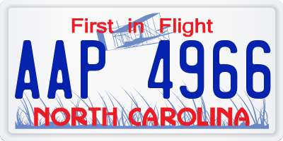 NC license plate AAP4966