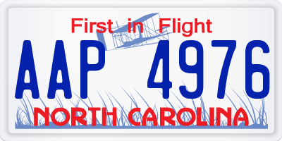 NC license plate AAP4976