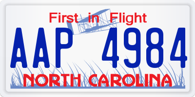 NC license plate AAP4984