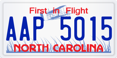 NC license plate AAP5015