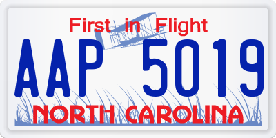 NC license plate AAP5019
