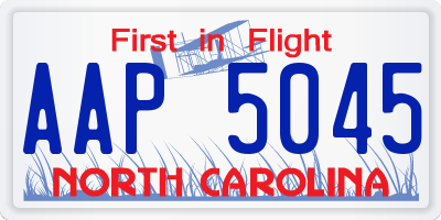 NC license plate AAP5045
