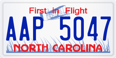 NC license plate AAP5047
