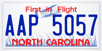 NC license plate AAP5057