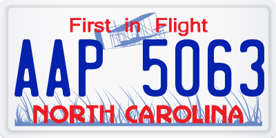 NC license plate AAP5063