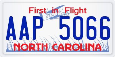 NC license plate AAP5066