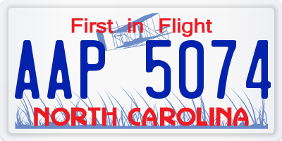 NC license plate AAP5074