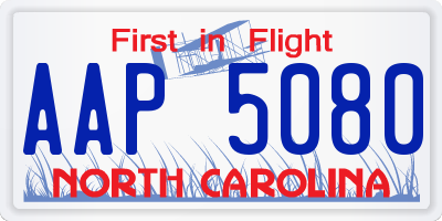NC license plate AAP5080