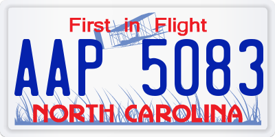 NC license plate AAP5083